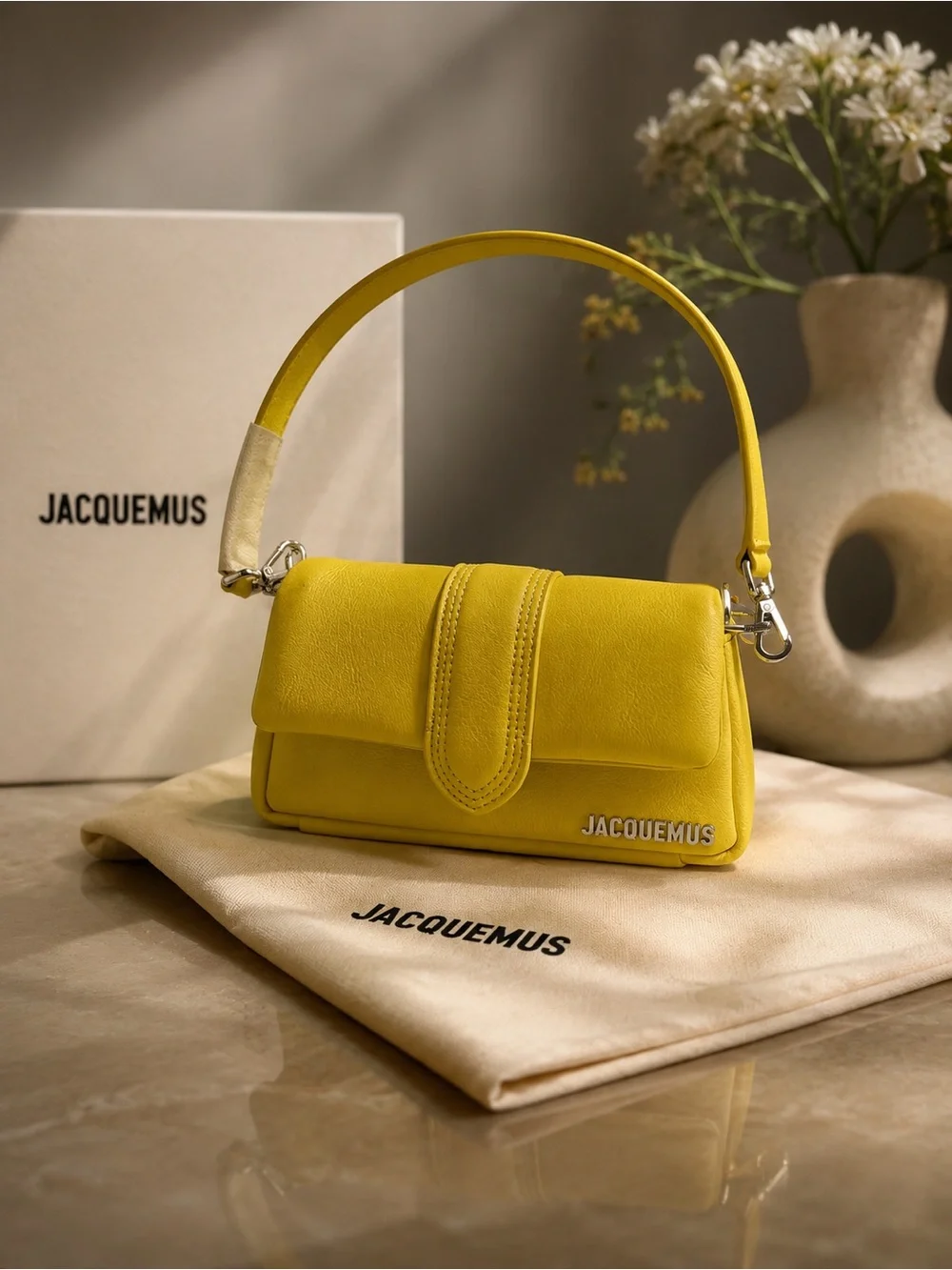 New with Tag! $995 Authentic Jacquemus Sunburst Yellow Small Crossbody Bag - Picture 1 of 16